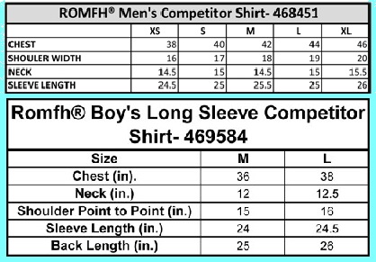 Romfh Size Chart